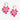 Hoop Earrings - Pink Heart Star Hoop